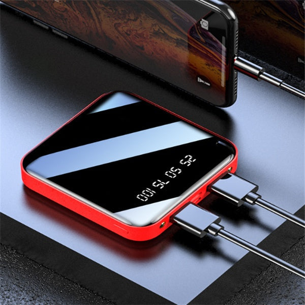 Mini batterie externe portable avec écran numérique effet miroir