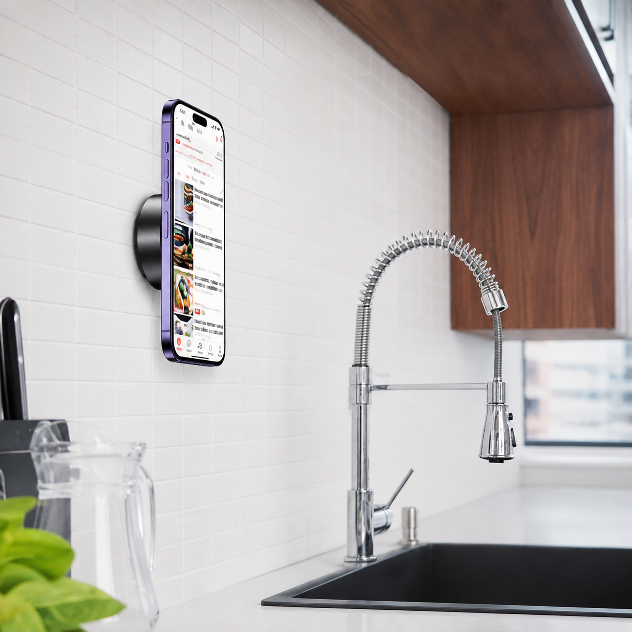 Support magnétique intelligent pour smartphone – Fixation à aspiration