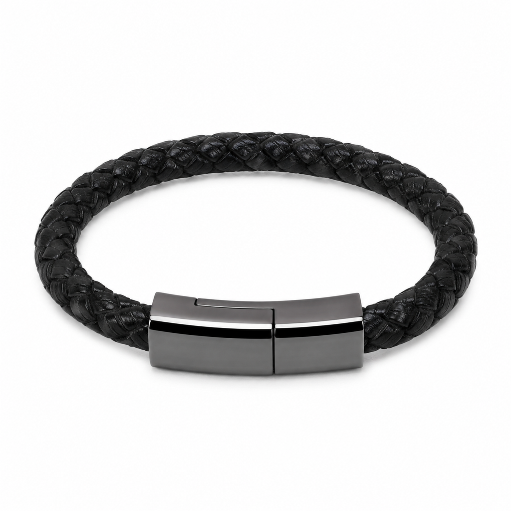 Bracelet Chargeur 3-en-1 – Compatible iPhone, USB-C et Micro-USB