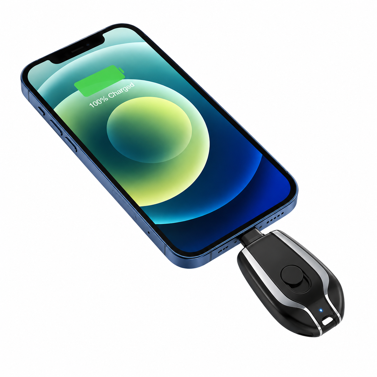 Mini Chargeur Porte-Clés d’Urgence 1500 mAh– Batterie Externe Ultra-Compacte à Charge Rapide