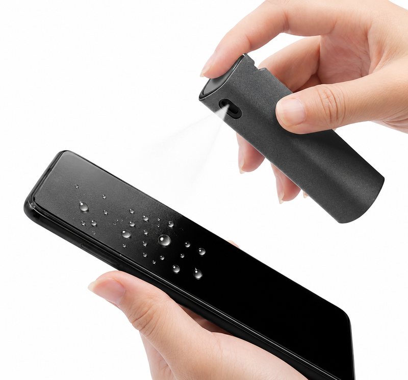 Kit de nettoyage 2-en-1 pour écran de téléphone et d’ordinateur – Chiffon microfibre anti-poussière