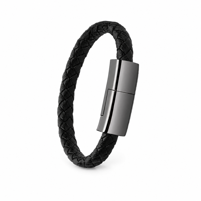 Bracelet Chargeur 3-en-1 – Compatible iPhone, USB-C et Micro-USB