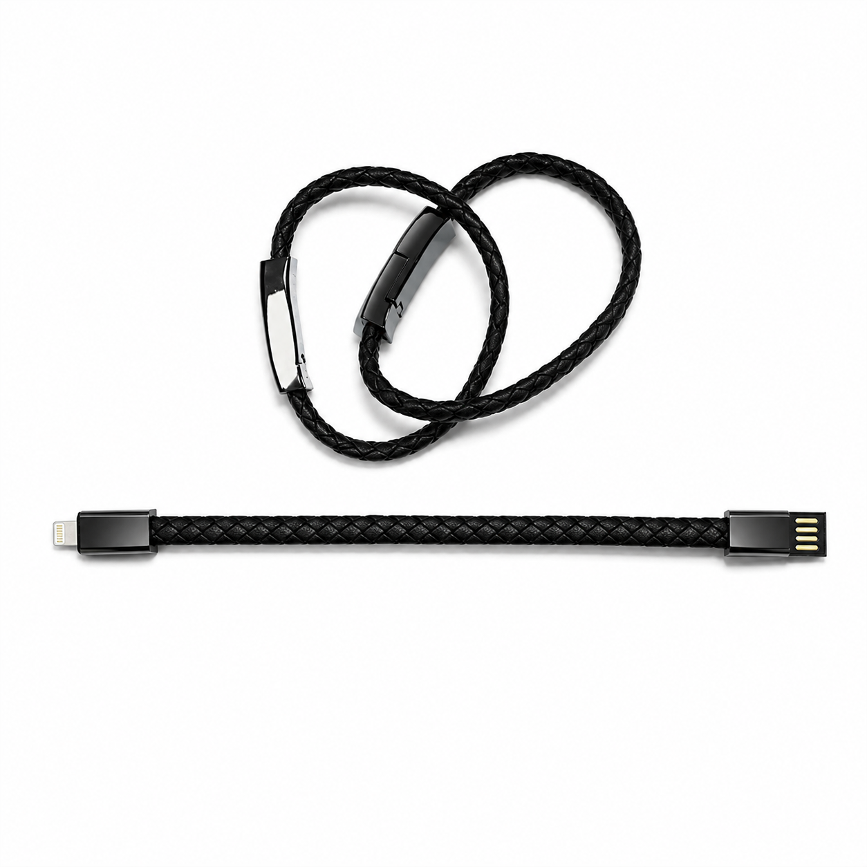 Bracelet Chargeur 3-en-1 – Compatible iPhone, USB-C et Micro-USB