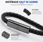 Bracelet Chargeur 3-en-1 – Compatible iPhone, USB-C et Micro-USB