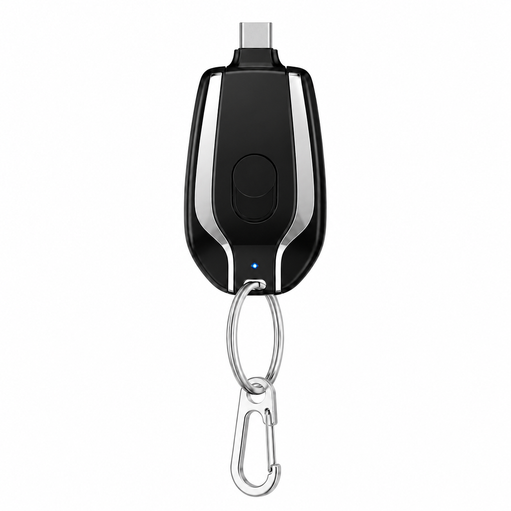Mini Chargeur Porte-Clés d’Urgence 1500 mAh– Batterie Externe Ultra-Compacte à Charge Rapide